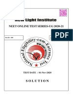 1-November-2020 Neet Test-3 Solution