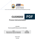 Process Instrumentation: Lab Report Thermocouple/RTD Measurement & Calibration