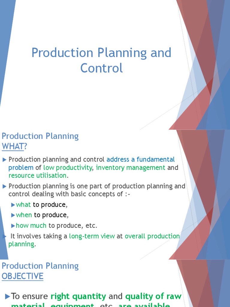 Production Planning Control | PDF | Inventory | Planning