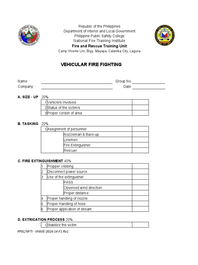 Vehicular Fire Fighting: Fire and Rescue Training Unit | PDF | Fire ...
