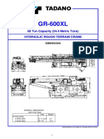 GR-600XL: 60 Ton Capacity (54.4 Metric Tons) Hydraulic Rough Terrain Crane
