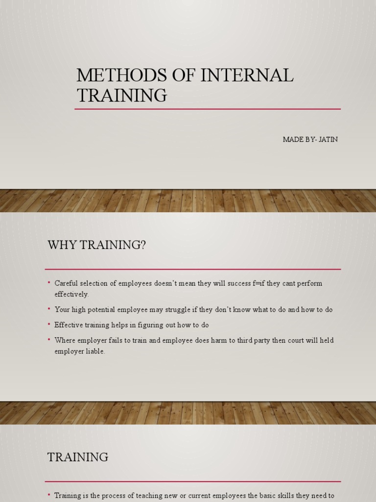 Internal Training Methods Explained | PDF | Employment | Mentorship
