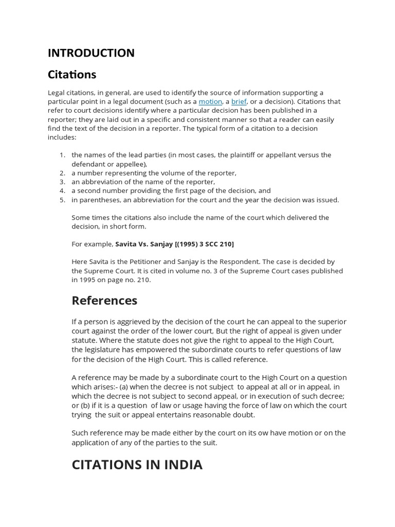 Citations in India | PDF | Case Citation | Justice