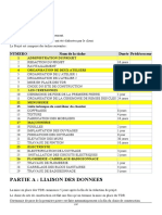 Partie A: Liaison Des Donnees: Numero Nom de La Tâche Durée Prédécesseur