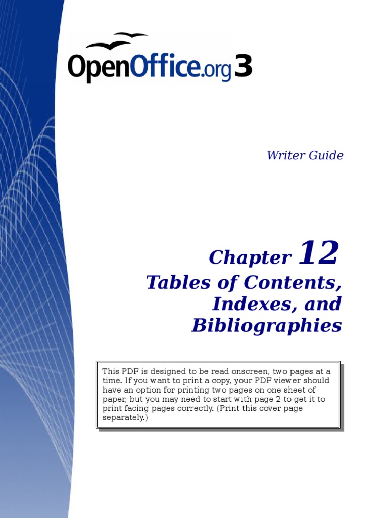 Tables of Contents, Indexes, and Bibliographies Writer Guide PDF