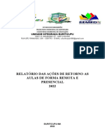 Relatório Das Ações e Do Inicio Das Aulas 2022