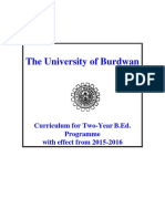 The University of Burdwan: Curriculum For Two-Year B.Ed. Programme With Effect From 2015-2016