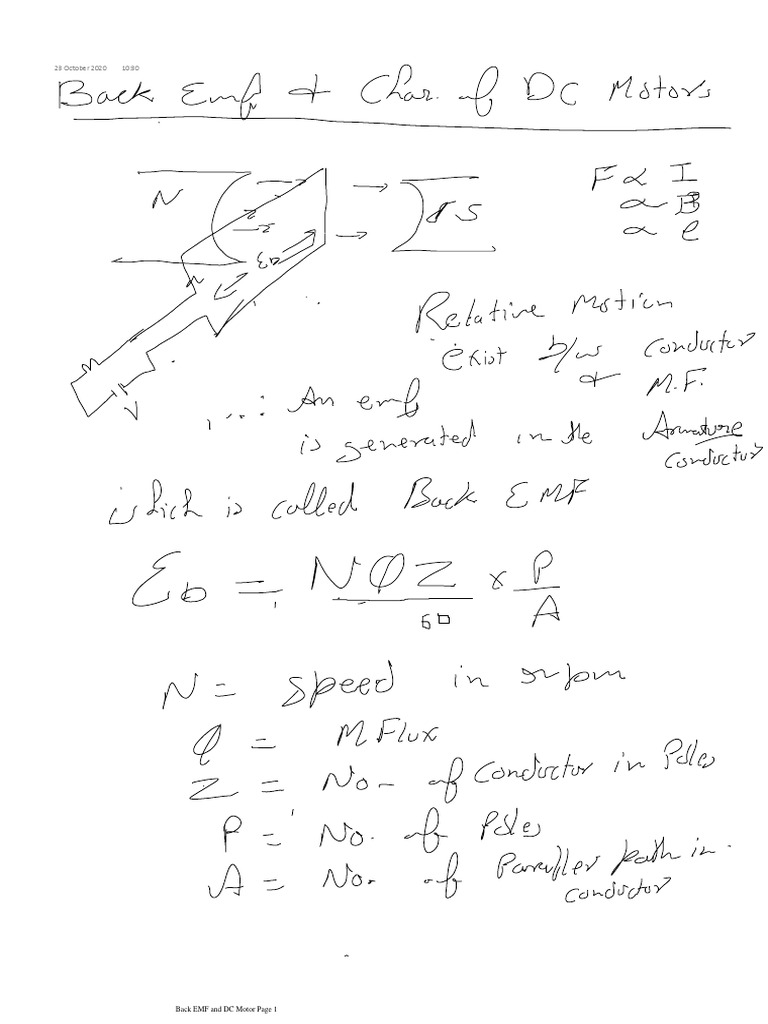 Back EMF and DC Motor | PDF