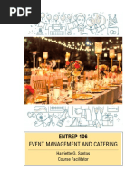 Event Management and Catering: Entrep 106