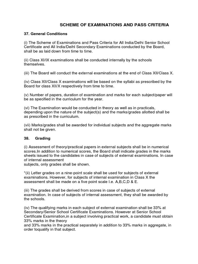 Examination Scheme and Pass Criteria | PDF | Test (Assessment ...