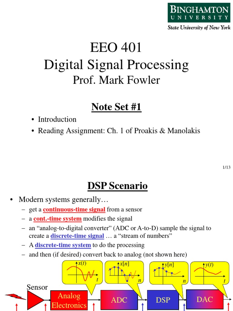 EEO 401 Note Set 1 | PDF | Digital Signal Processing | Sampling (Signal ...