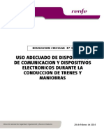 Uso Adecuado de Dispositivos de Comunicacion y Dispositivos Electronicos Durante La Conduccion de Trenes y Maniobras