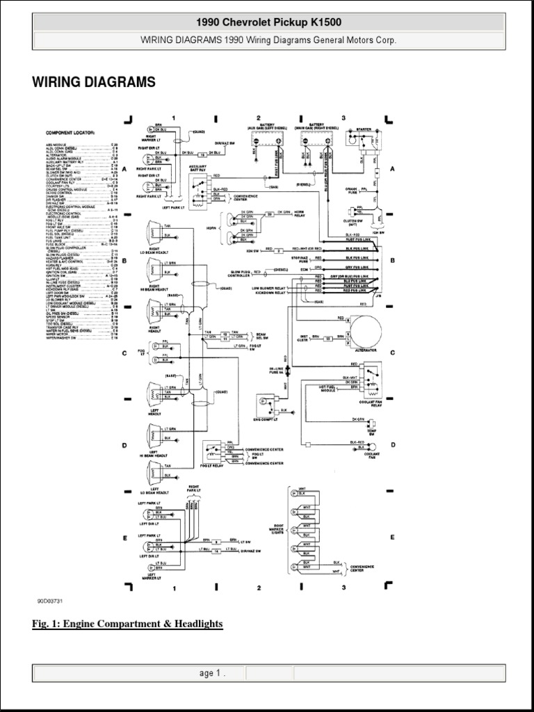 Wiring Diagrams 1990 Chevrolet Pickup K1500 1990 Chevrolet Pickup