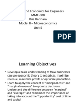 Finance and Economics For Engineers MME-308 Kris Harihara Model II - Microeconomics Unit 5