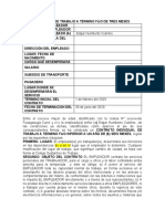 Contrato de Trabajo A Termino Fijo de Tres Meses