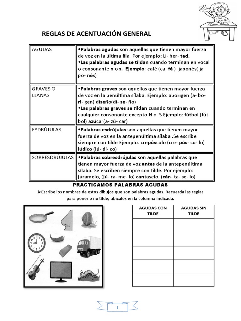 Reglas de Acentuación y Ejercicios Prácticos | PDF | Estrés ...