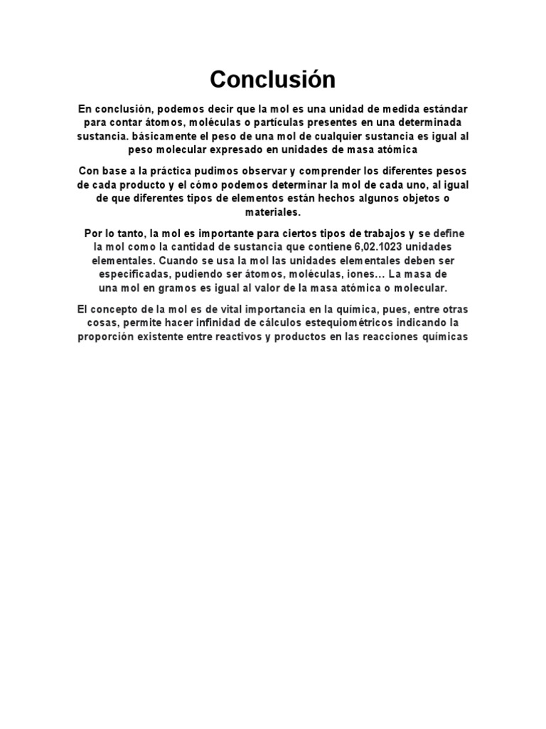 Conclusión | PDF | Ciencia y matemática