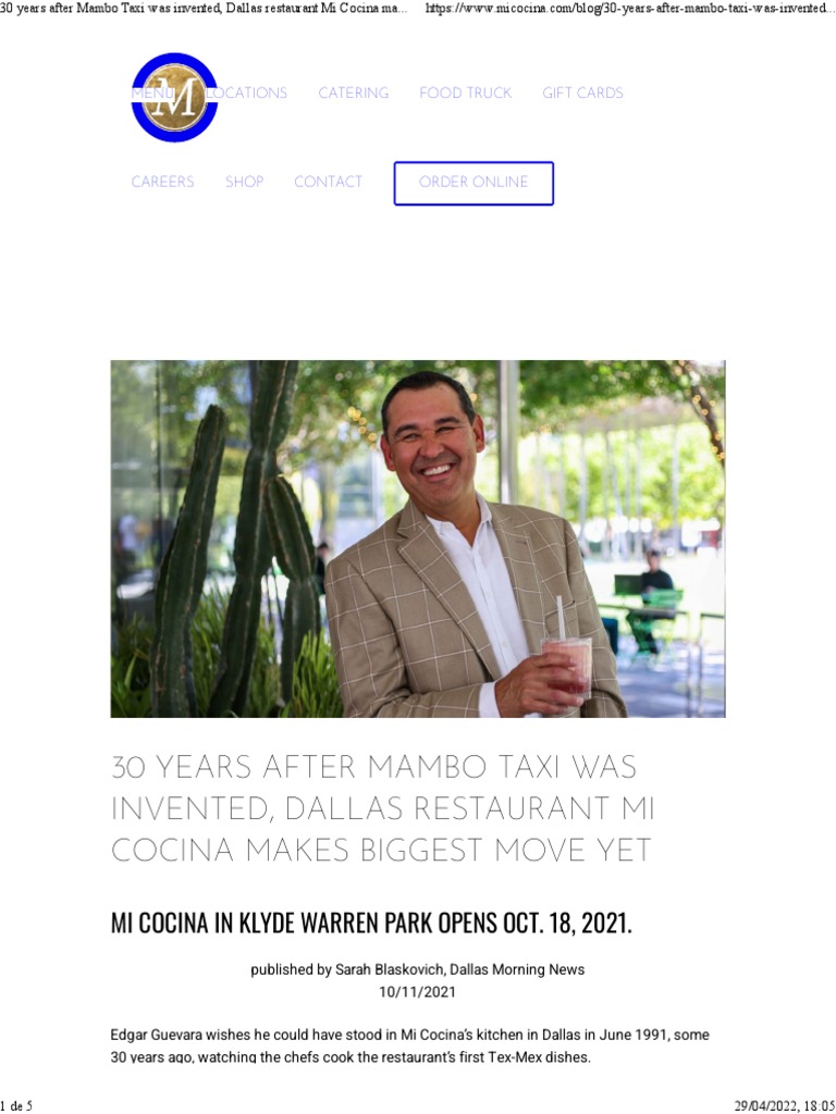 30 Years After Mambo Taxi Was Invented, Dallas Restaurant Mi Cocina