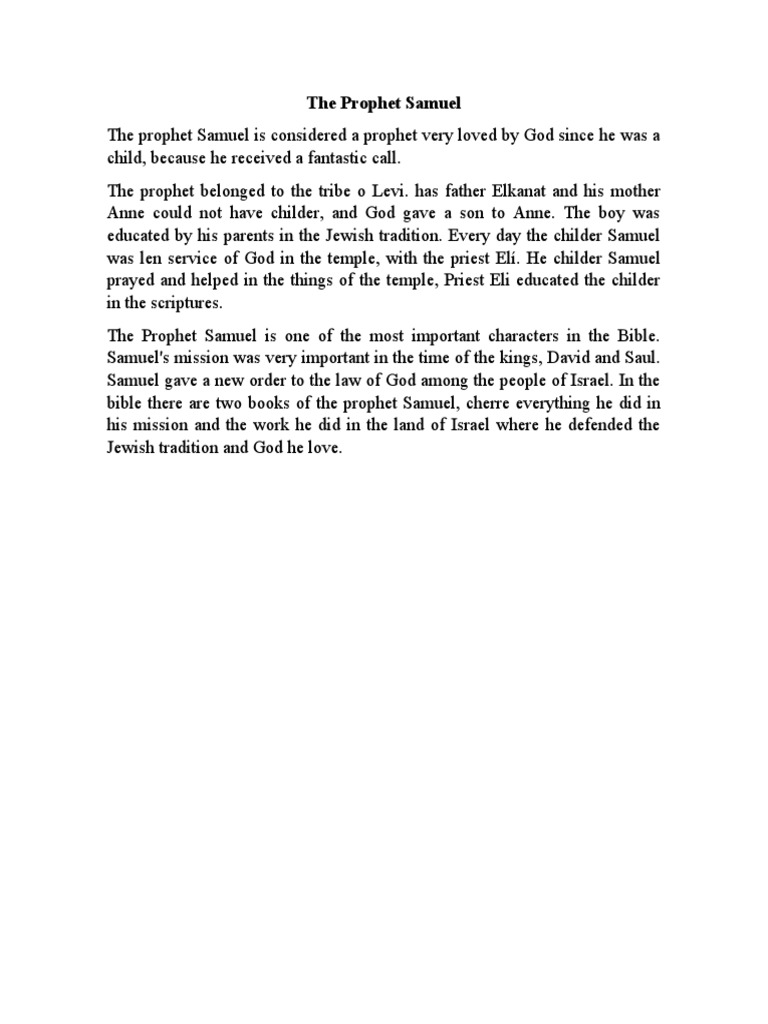 The Prophet Samuel | PDF