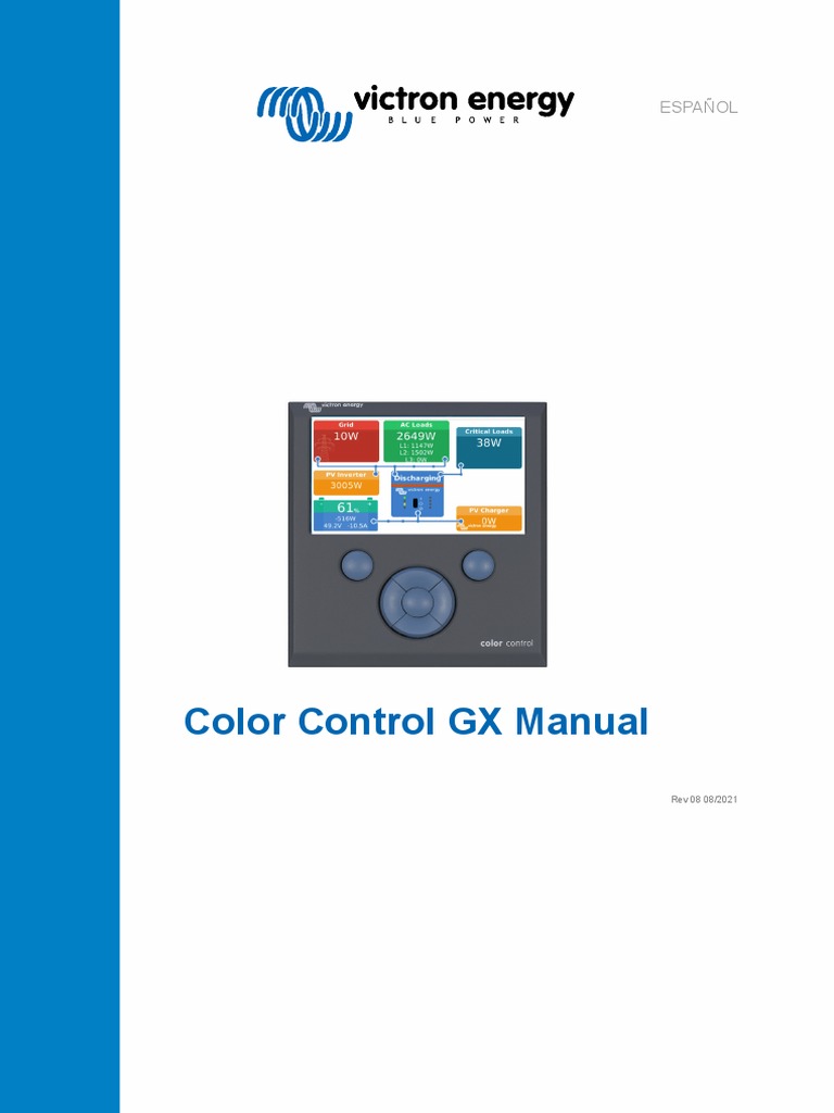 Manual del Color Control GX en Español | PDF | USB | Sensor