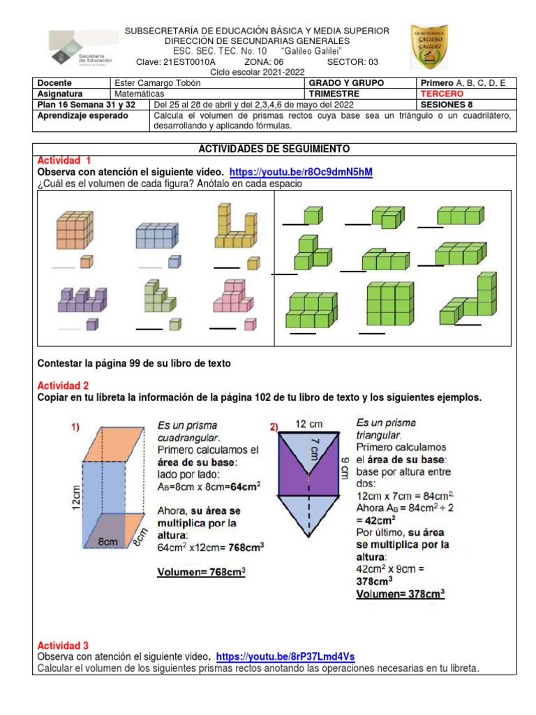 Plan 16 Primer Grado Matematicas | PDF | Triángulo