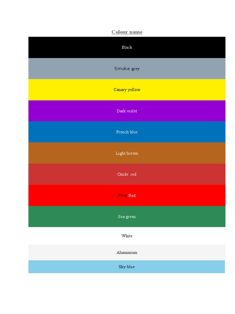 Color Names | PDF