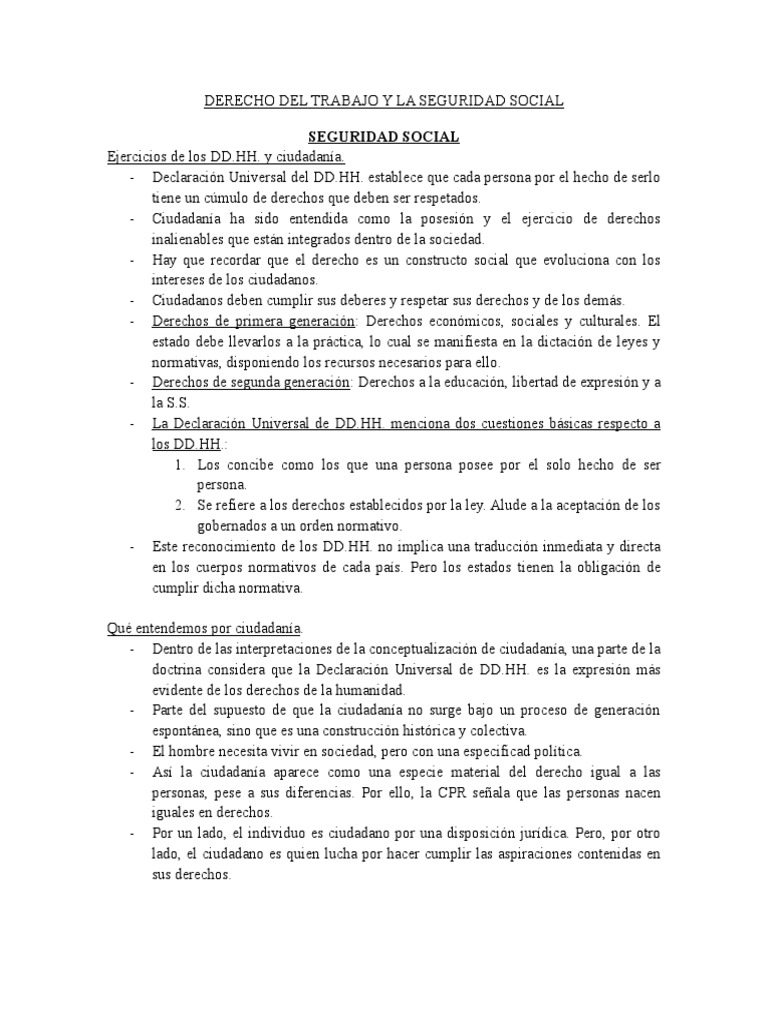 Derecho Del Trabajo y La Seguridad Social | PDF | Pensión | Desempleo