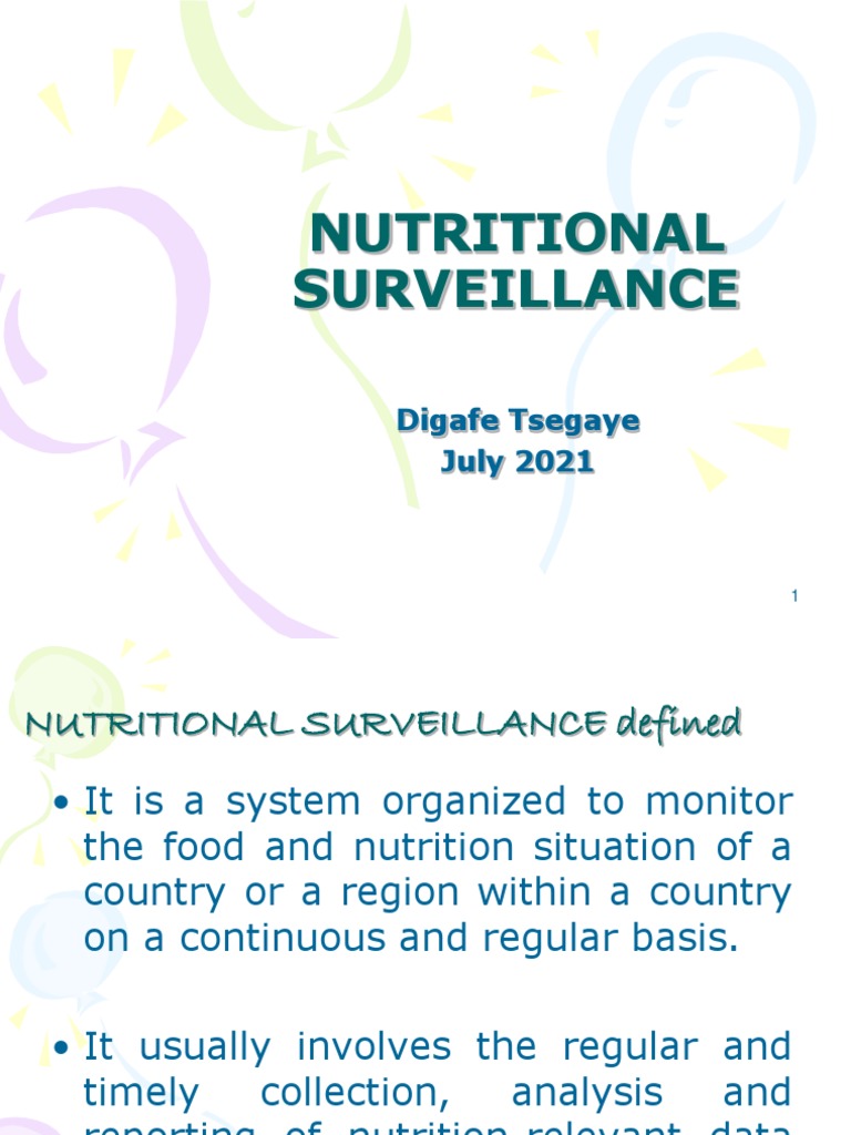 Nutritional Surveillance PDF Foods Nutrients