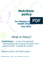 Food and Nutrition Policies