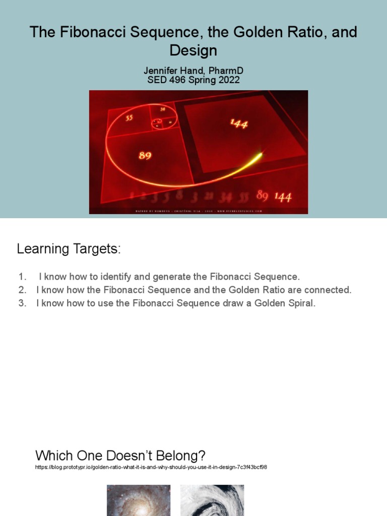 The Fibonacci Sequence The Golden Ratio and Design | PDF | Ratio ...
