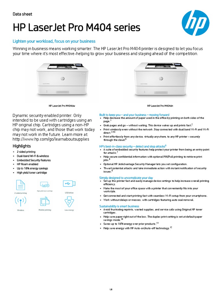 HP Laserjet Pro M404Dw HP Laserjet Pro M404Dn PDF Transport Layer