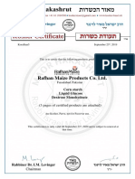 KOSHER CERTIFICATE 2019-20 - Rafhan Maize Pakistan