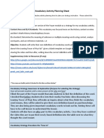 Vocabulary Activity Planning Sheet