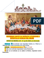Vecernia -Sf.Liturghie a Sf.Vasile cel Mare, Marea Joi, 21.04.2022-9