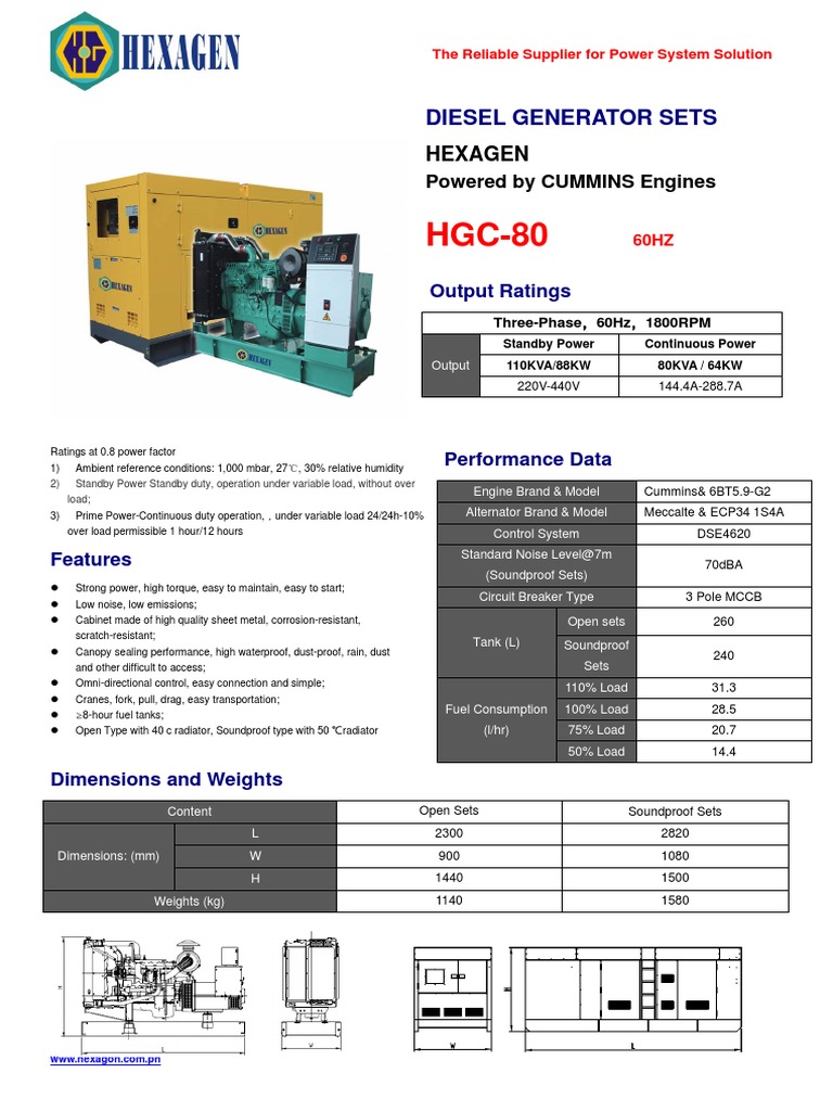 Diesel Generator Sets Output Ratings PDF Engines Diesel Engine