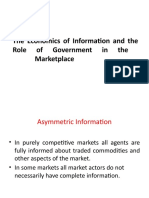 The Economics of Information and The Role of Government in The Marketplace