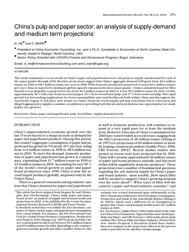 China Pulp and Paper PDF PDF Paper Economic Growth