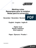English B Paper 1 HL Markscheme
