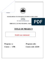 Title of Project: Switch Case Statement