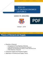 ECO 101 Principles of Microeconomics: Lecturer: Dr. Joshua Sebu