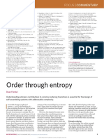 Order Through Entropy: Focus - Commentary