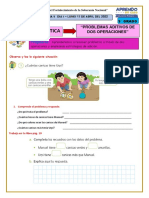 Actividad de Matematica-Resuelven Problemas Aditivos