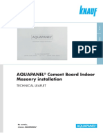 Aquapanel Cement Board Indoor Masonry Installation: Technical Leaflet