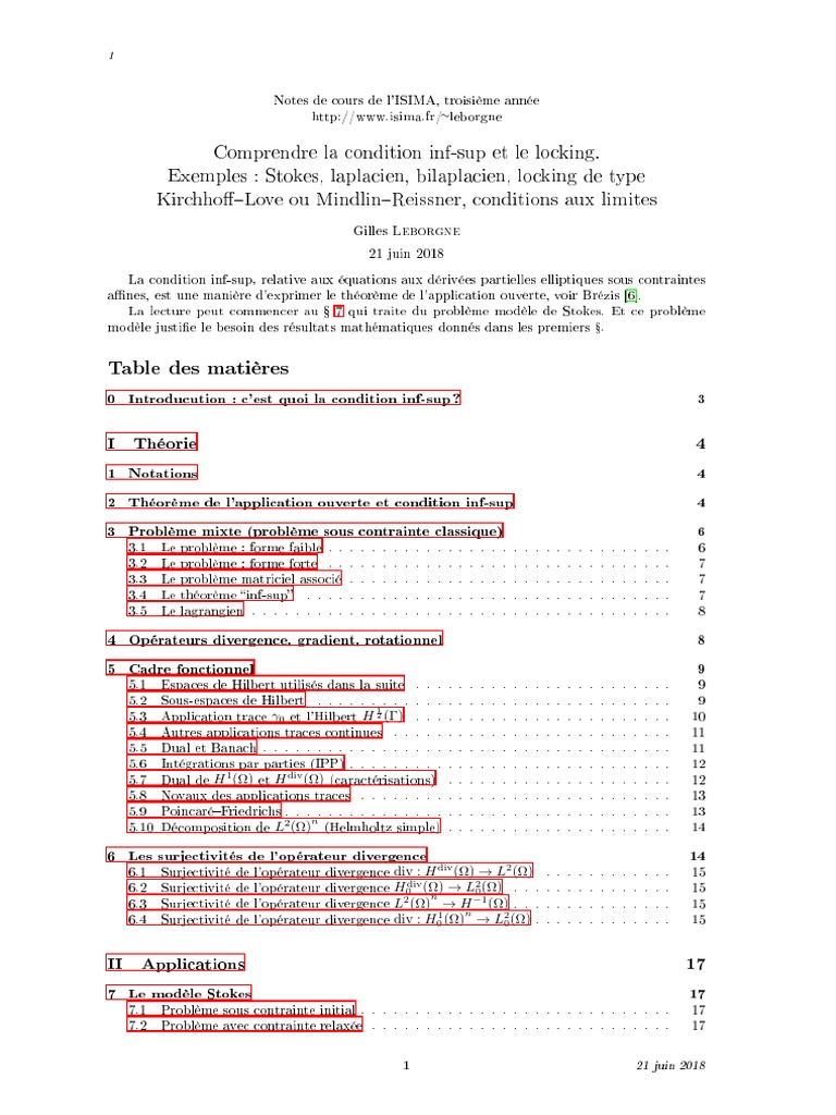 Inf-Sup Numerique | PDF | Mathématiques | Algèbre linéaire