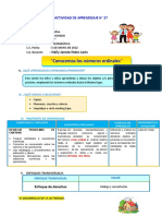 27° Actividad de Aprendizaje Del 5 de Mayo - Matematicas