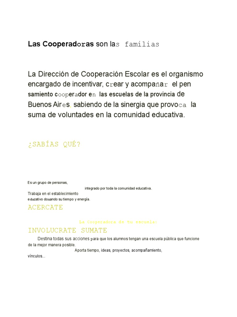 Cooperadoras Escolares en Buenos Aires | PDF