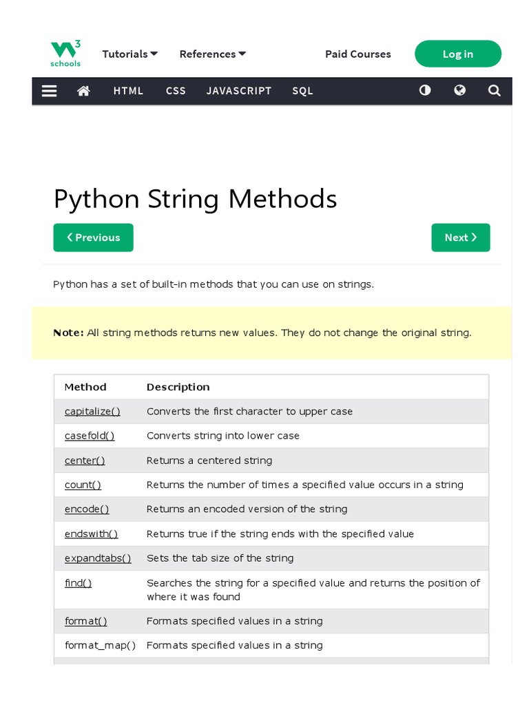 WWW W3schools Com Python Python Ref String ASP | PDF | J Query | Php