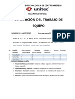 Hoja de Evaluacion de Trabajo en Equipo