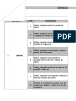 Inspeção de Colhedoras Frota: Data: Sistema Cód. Descrição 1