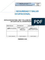 Plan Seguridad y Salud Ocupacional Medio Ambiente de proyecto Panel